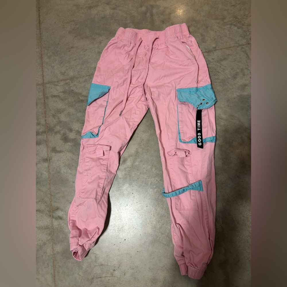 Pink and Blue Cargo Pants